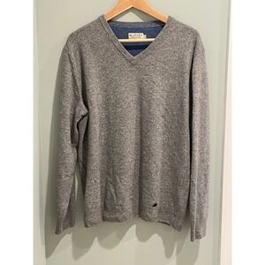 Blarney Woollen Mills‎ Ireland Mens V Neck Sweater Grey Medium